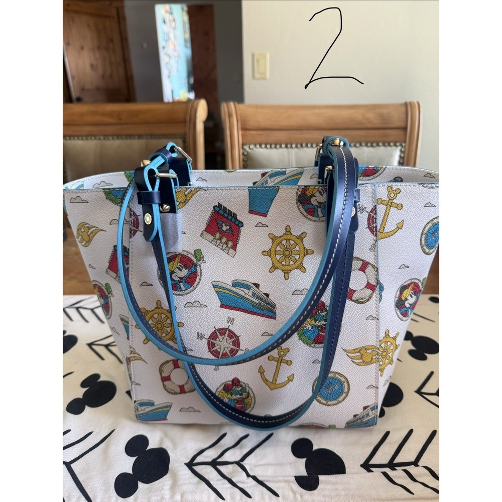 Disney Cruise Line Dooney and Bourke Tote Bag White Nautical New W Tags DCL - Picture 7 of 9